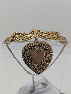 Brass Heart Pendant Choker - Women Jewelry